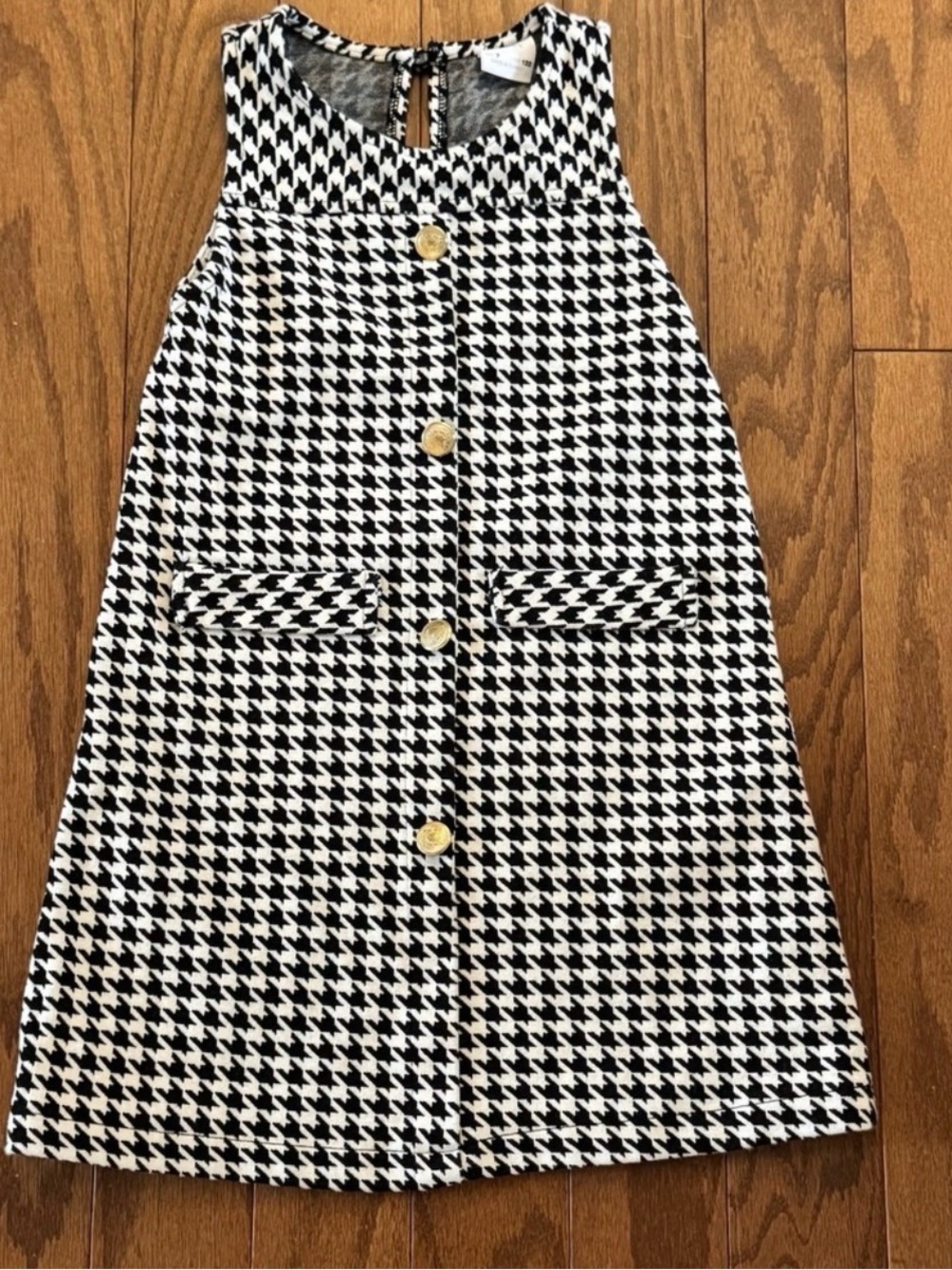 Zara Black and White Houndstooth Shift Dress